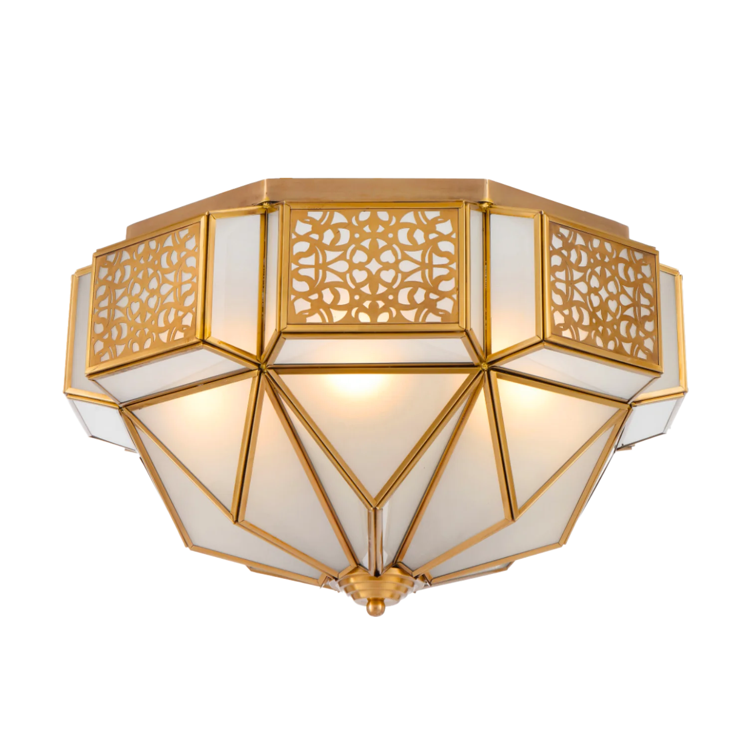 مصباح سقفي نحاسي فاخر من الترا لايت – تصميم عربي مميز للإضاءة الخارجية الفاخرة (X02)