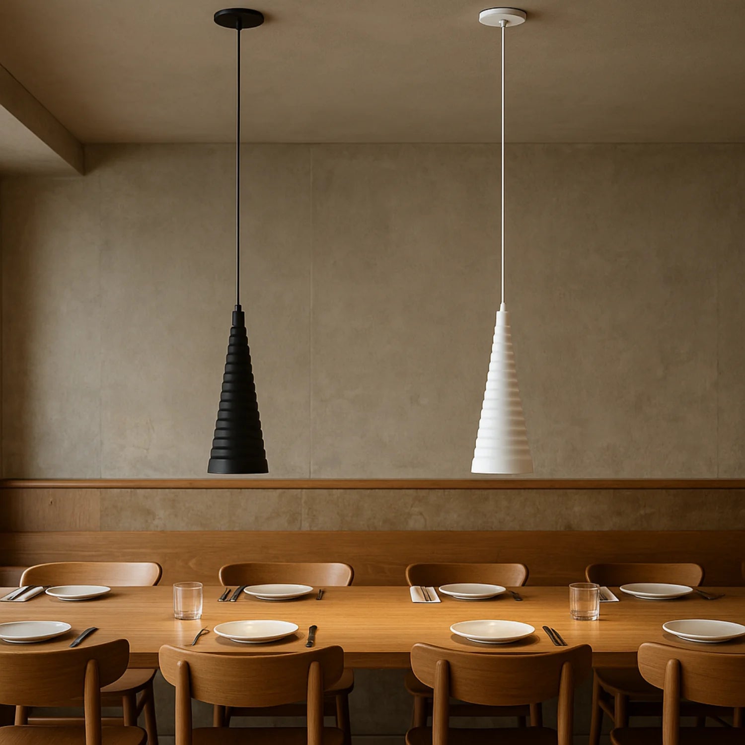 إنارة معلقة داخلية عصرية من الترالايت بقاعدة E27 وتصميم انسيابي (CQD7286)