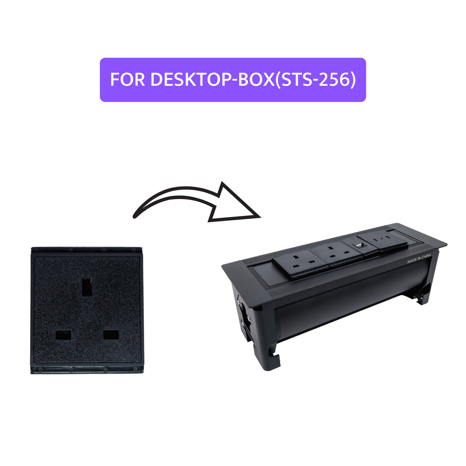 فيش 13A الترالايت - لعلبة أفياش الطاولة المخفية (ZM-F9)