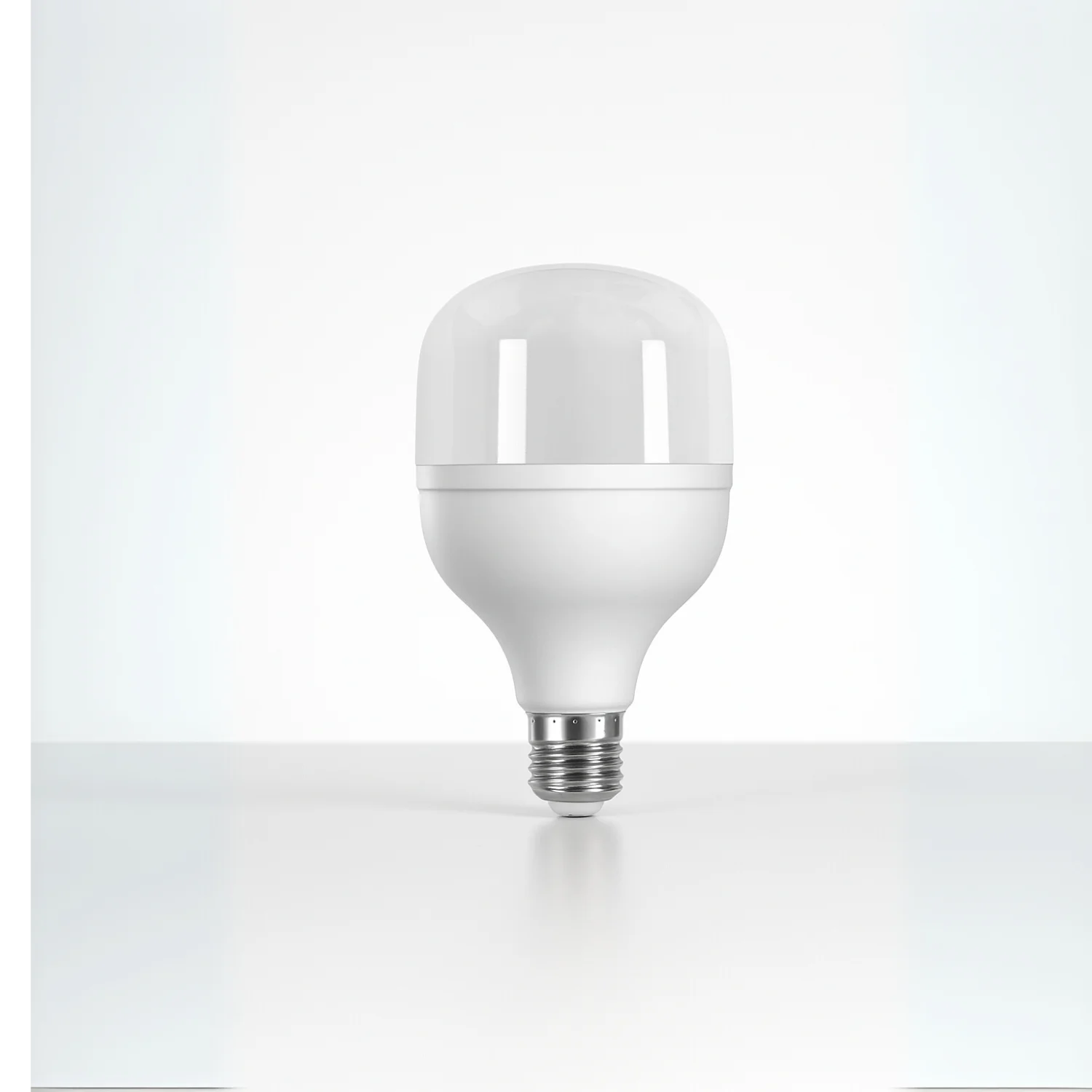 White LED light bulb on a white background