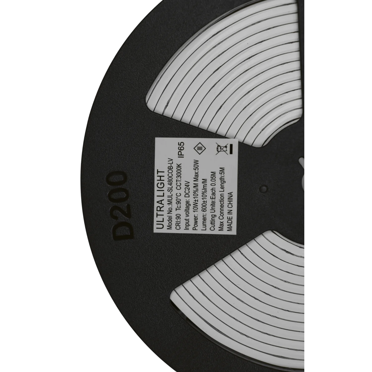 شريط ليد 5 متر COB مقاوم للماء IP65 من الترالايت – إضاءة احترافية خارجية (COB-480P)