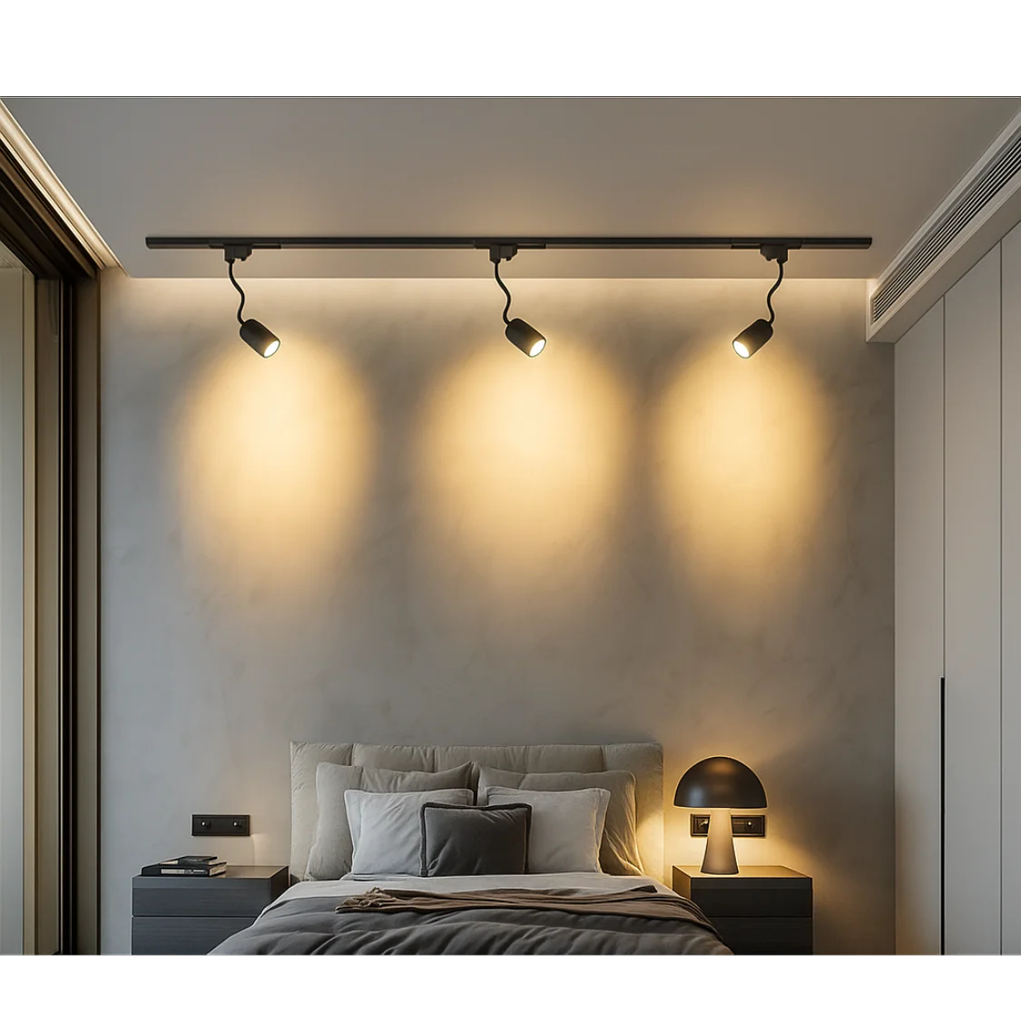 كشاف تراك لايت قاعدة GU10 – بذراع متحرك و لون أسود للاستخدام الداخلي (RB06-26GU-S)