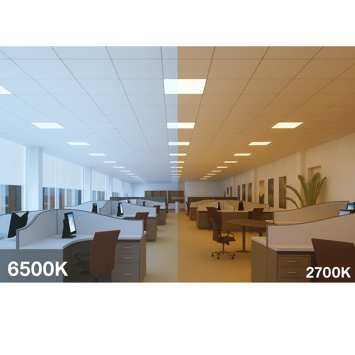 لوحة إنارة ليد 36 واط مناسب للمنازل و المكاتب – إضاءة بيضاء أو دافئة - تصميم نحيف للسقف (SH-PL66HT)