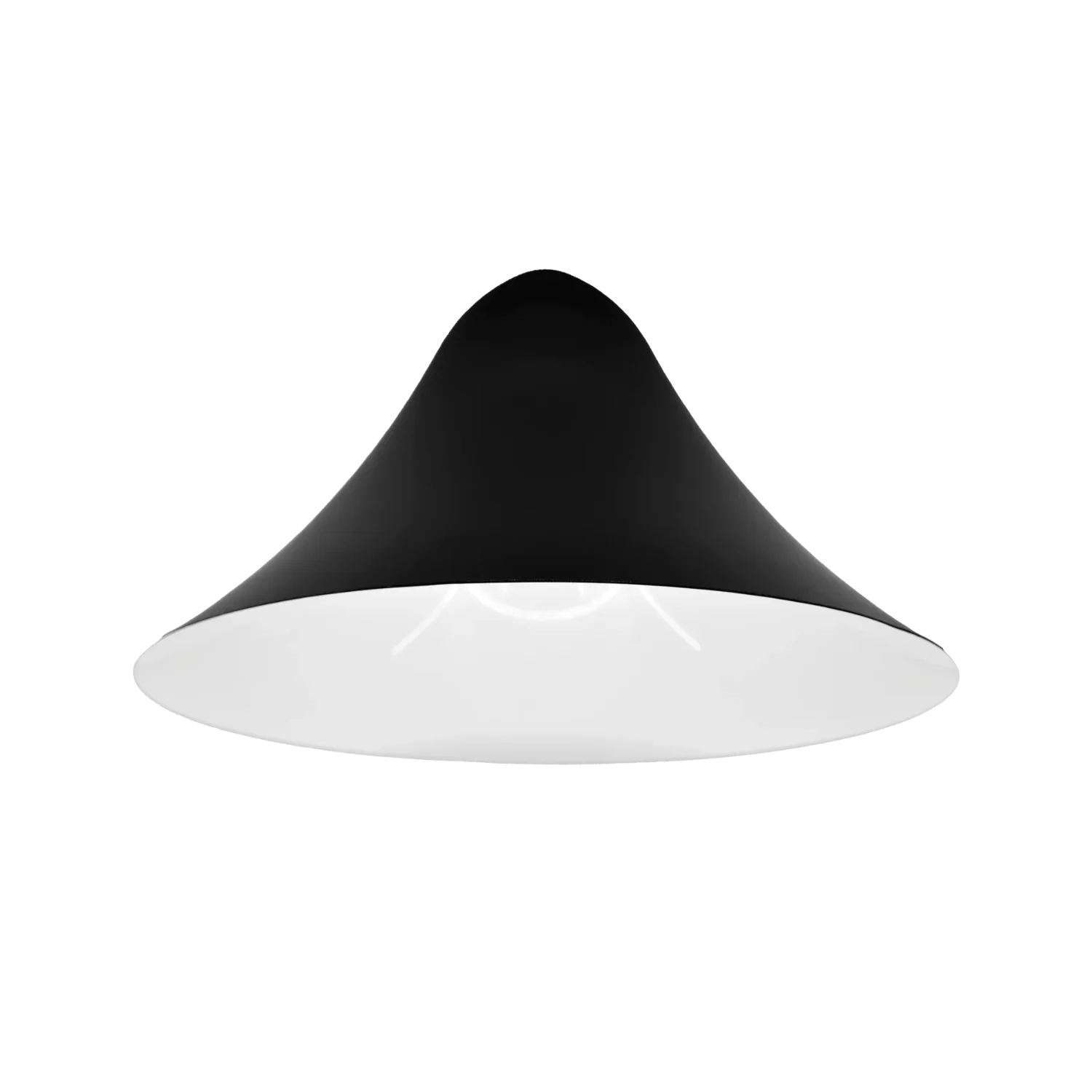 Black and white pendant light on a white background