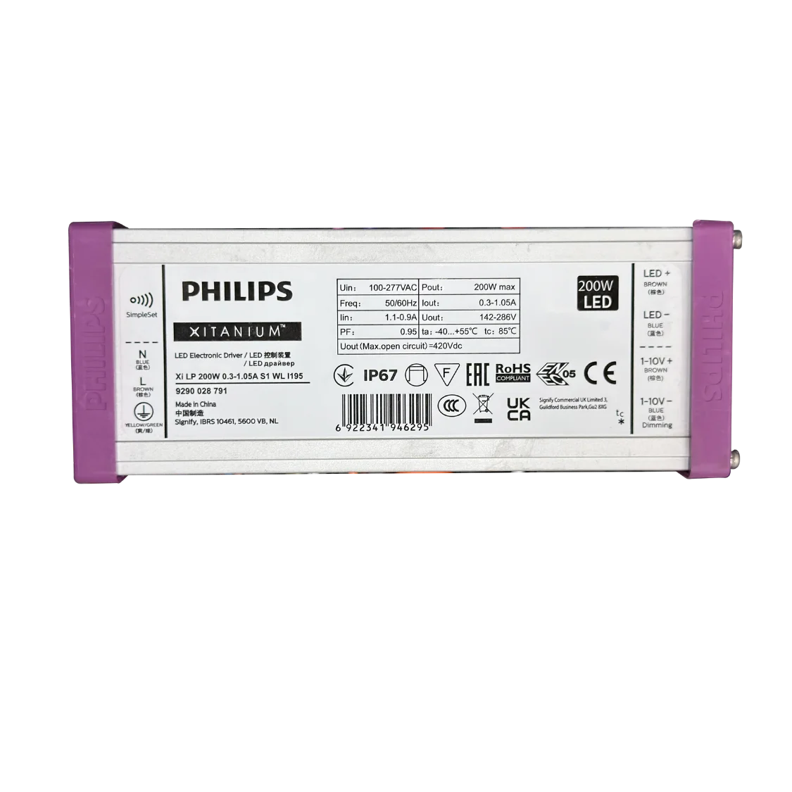كشاف إنارة شارع ليد قابل للتخفيت 200W / 300W – شريحة Cree ودرايفر Philips مقاوم للماء IP66 (WL-ST201906)