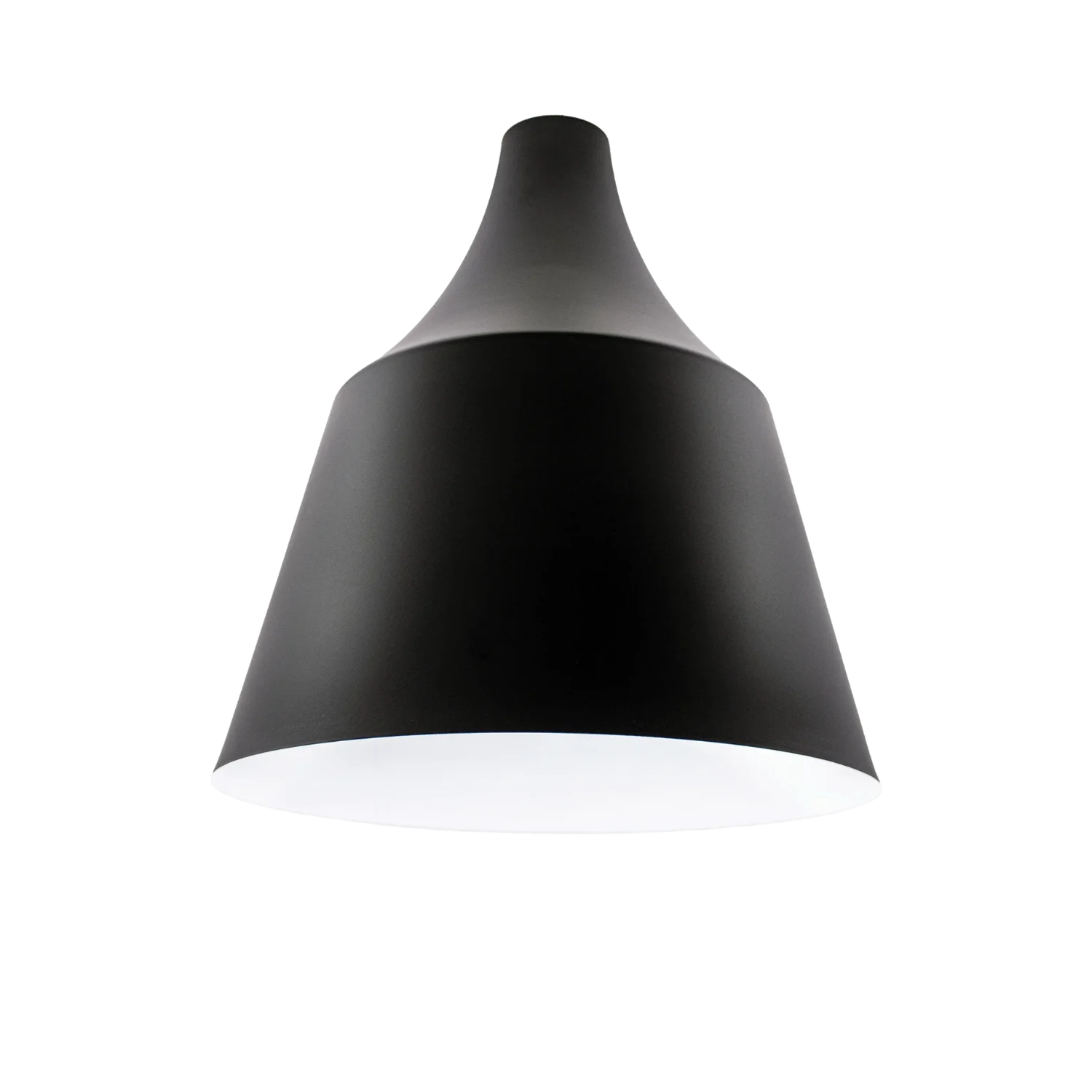 Chrome pendant light on a white background