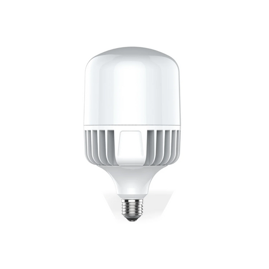 White LED light bulb on a white background