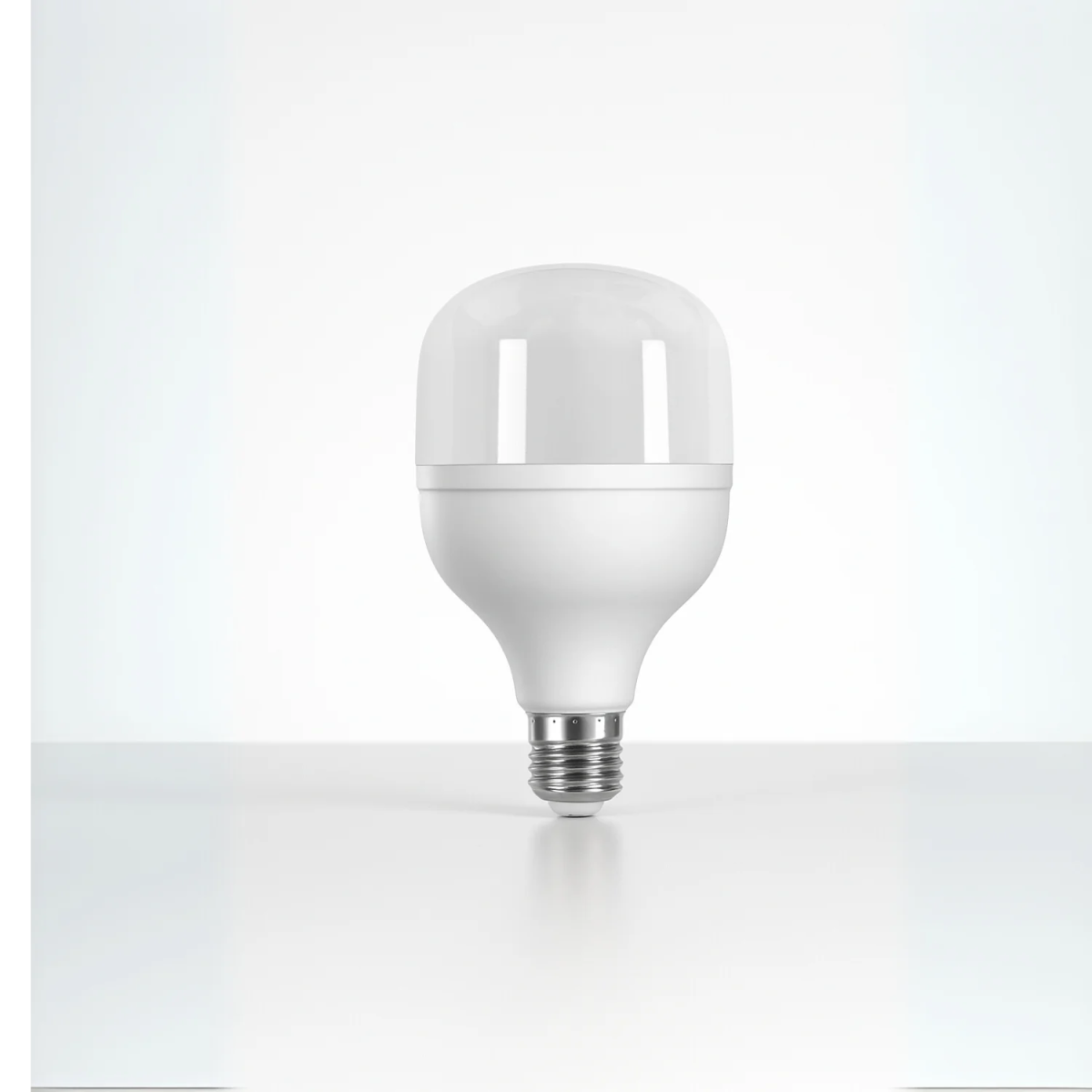 White LED light bulb on a white background