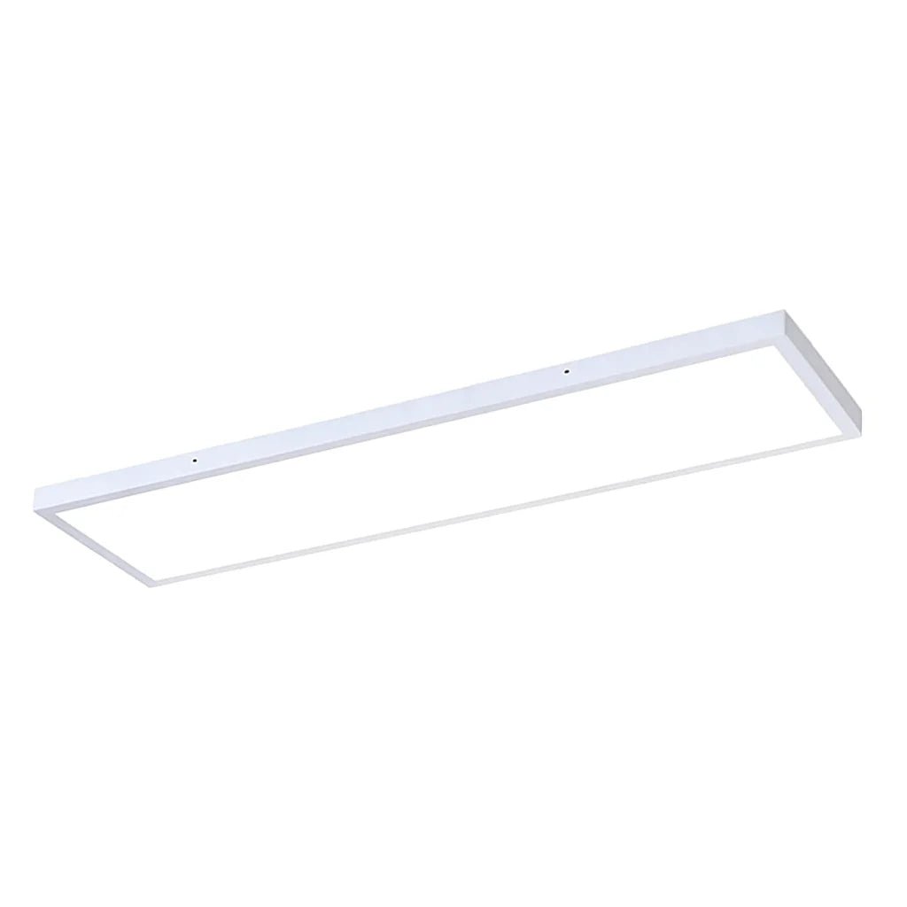 Rectangular white LED ceiling light on a white background