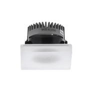 White light fixture with black textured top on a white background