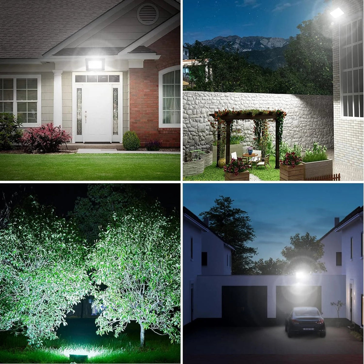 LED Flood Light with Solar (SFL-30W) - 30W Solar-Powered Floodlight with 60000mAh Battery - IP65 Waterproof - Ultralight