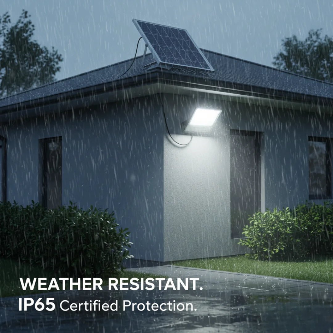 LED Flood Light with Solar (SFL-30W) - 30W Solar-Powered Floodlight with 60000mAh Battery - IP65 Waterproof - Ultralight