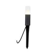 Black garden light with clear cover on a white background