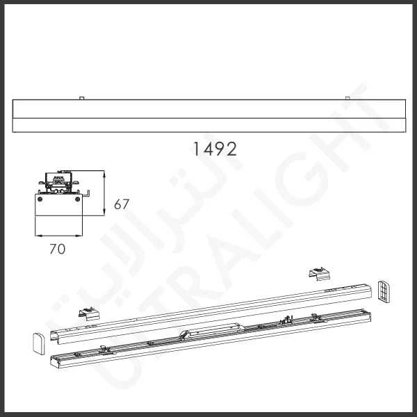 LED Linear Pendant Light 66W (TRUNK-L200) – High-Efficiency Indoor Lighting