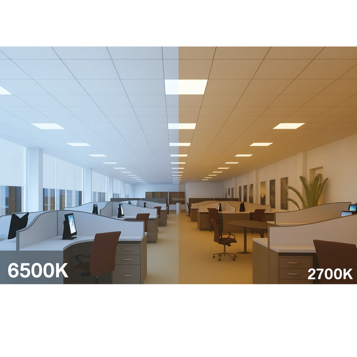 LED Panel Light 36W (SH-PL66HT) - Ultra-Slim Aluminum Light for Office and Home Ceilings