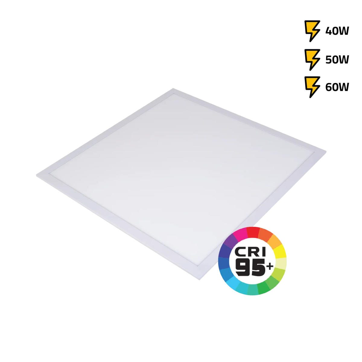 لوحة إنارة بانل ليد (SD600 (VS)) – بقدرة قابلة للتغيير 40W/50W/60W، بوضوح ألوان مرتفع CRI>95 - هيكل ألمنيوم مع ناشر ضوء أوبال - وضمان 3 سنوات