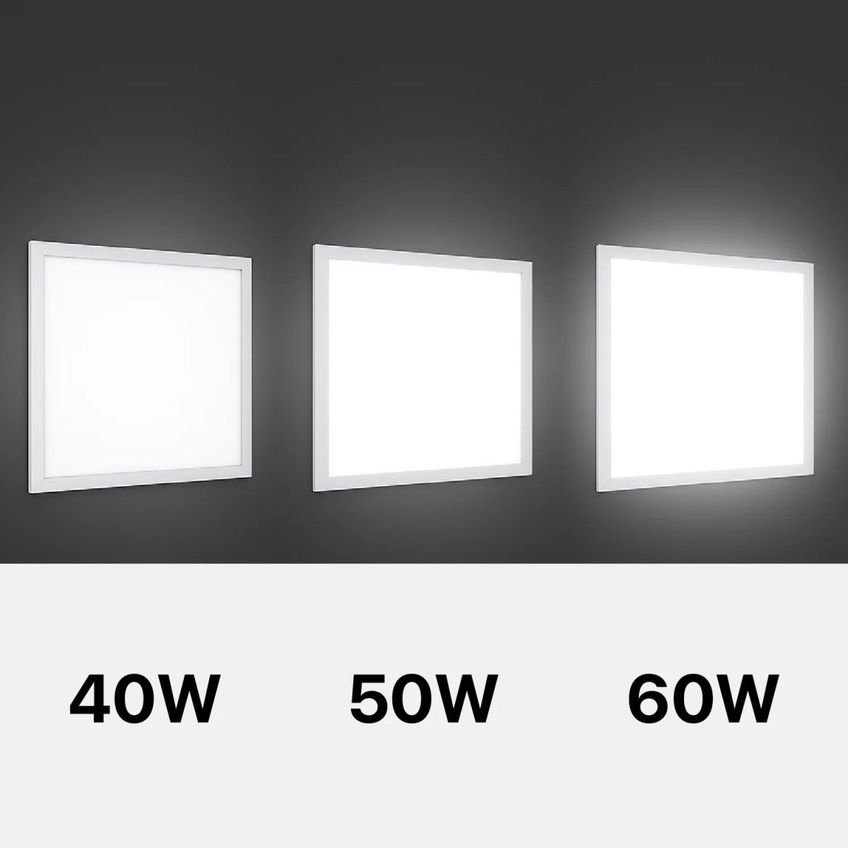 لوحة إنارة بانل ليد (SD600 (VS)) – بقدرة قابلة للتغيير 40W/50W/60W، بوضوح ألوان مرتفع CRI>95 - هيكل ألمنيوم مع ناشر ضوء أوبال - وضمان 3 سنوات