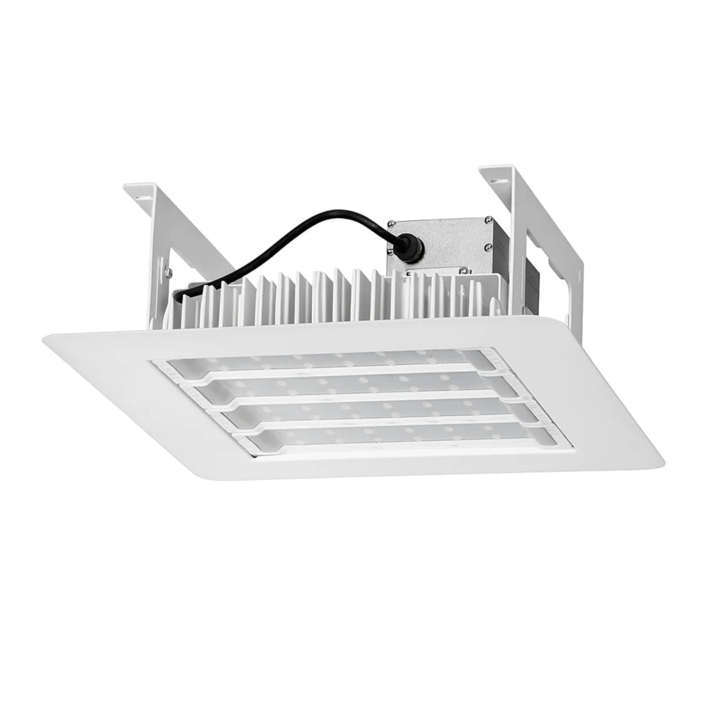 Ceiling-mounted recessed light fixture on a white background