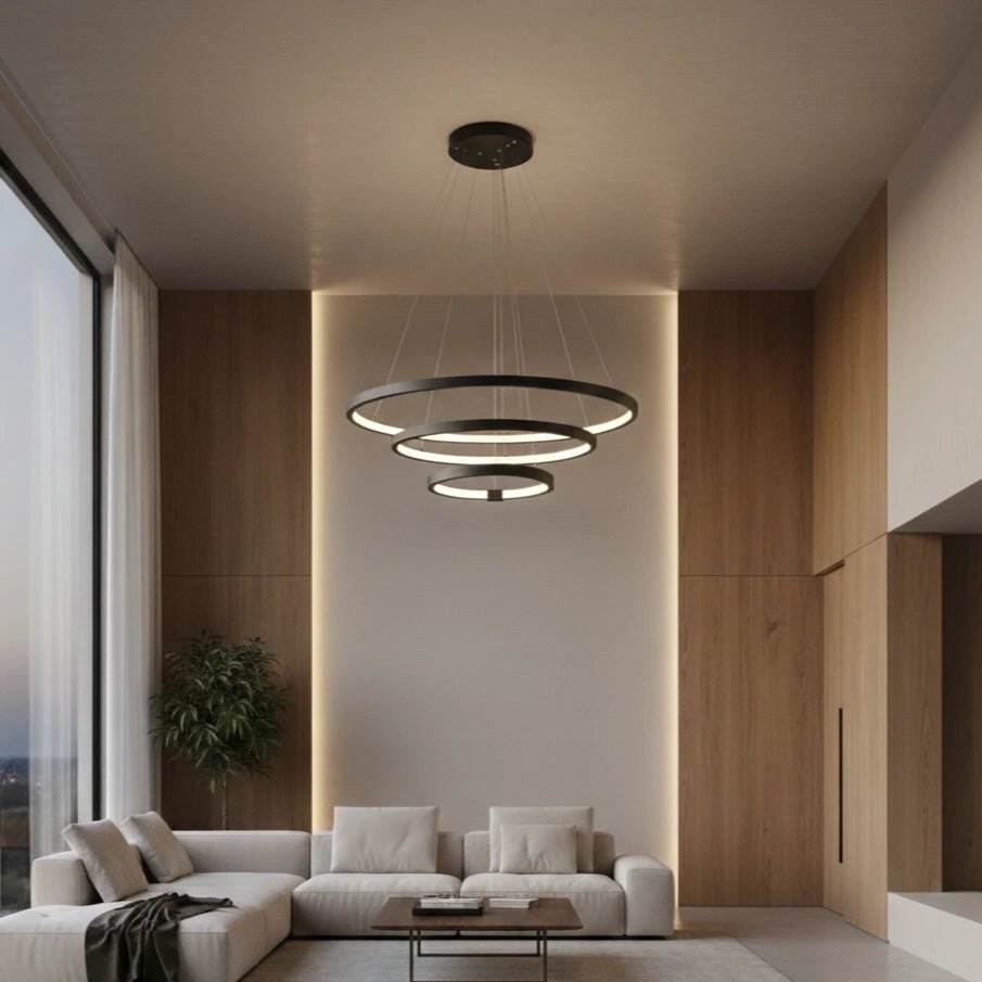 LED Pendant Light (BR4822) – 3-in-1 Suspended Modern Chandelier with Silicon Ring Diffuser