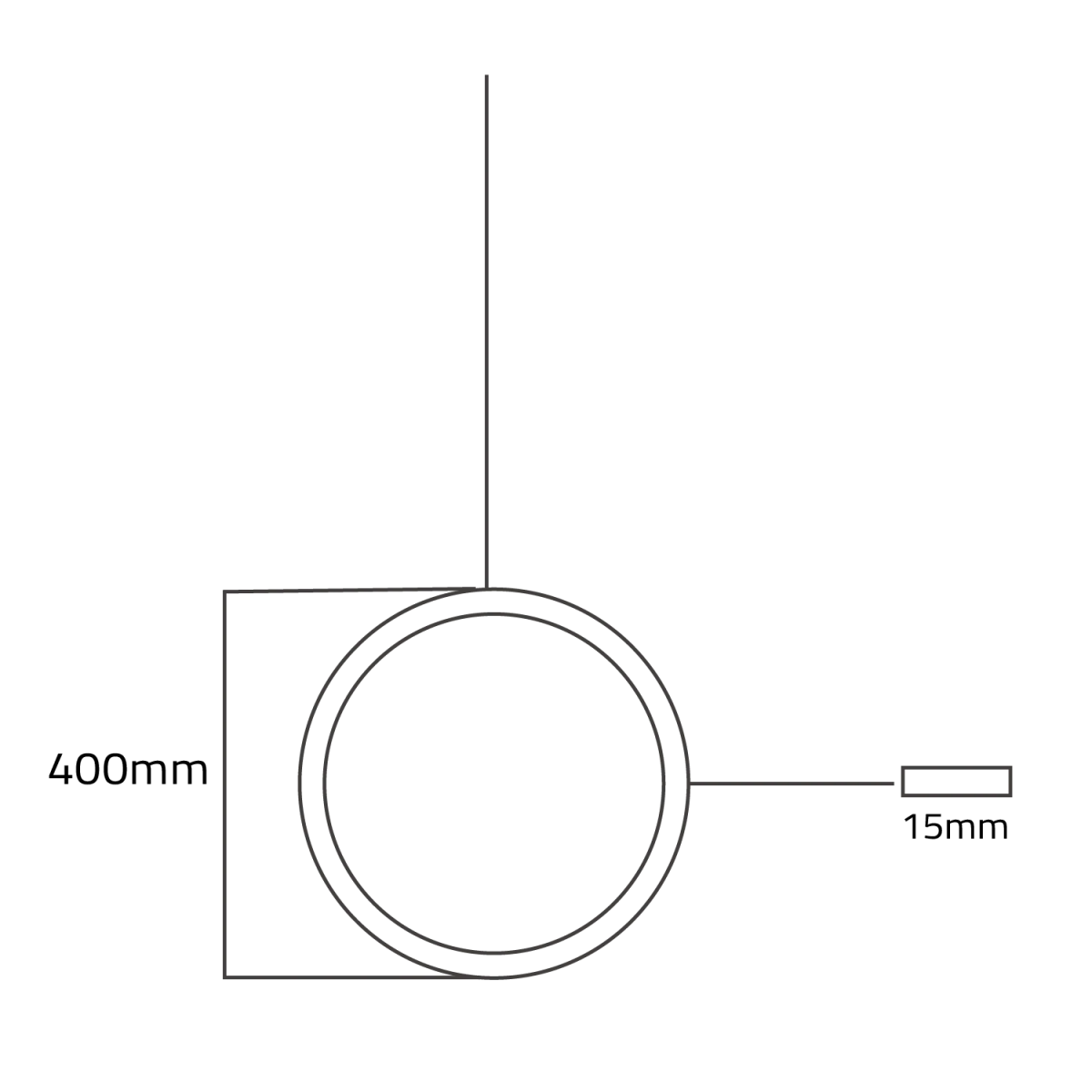 Technical drawing of a circular component with dimensions labeled