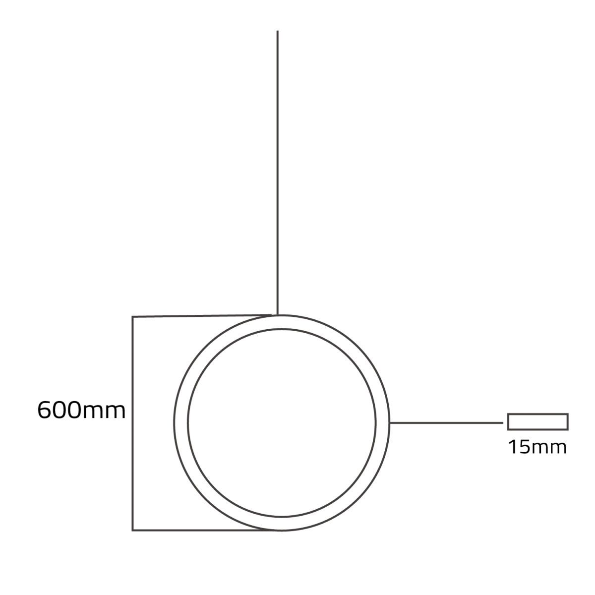 Technical drawing of a circular component with dimensions labeled