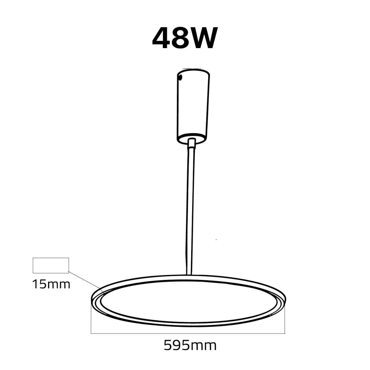 LED Pendant Light (BR6129) – Modern Suspended Decorative Ring Light with High CRI, Osram LED Chip, and Opal Diffuser