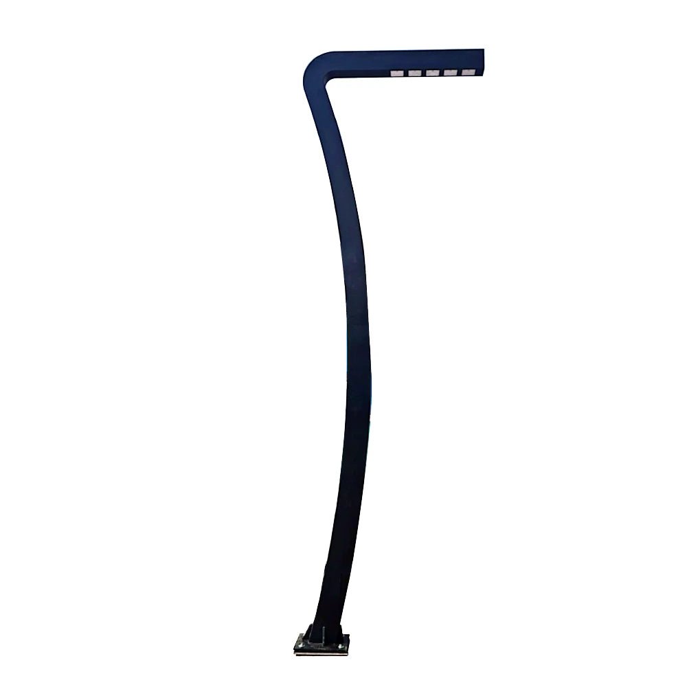 Black metal rod with a curved handle on a white background
