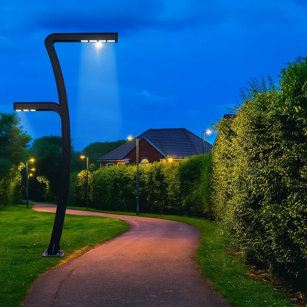 LED Pole Light 5 Meter 200W+120W IP54 for streets & parks (QT1850‑2) - Ultralight
