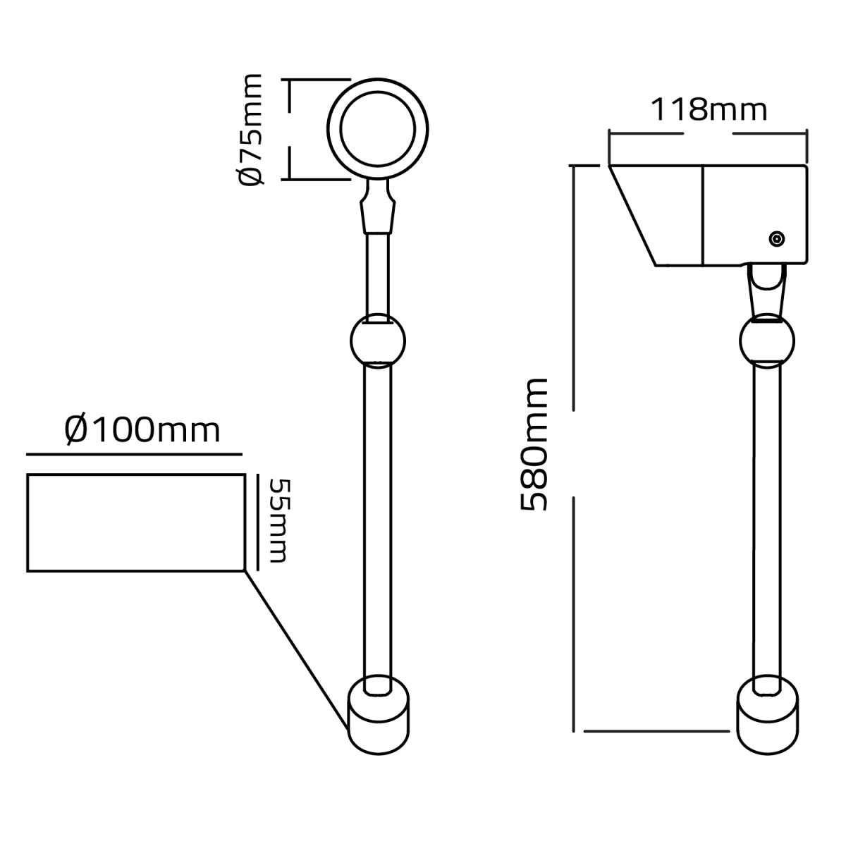 Technical drawing of a mechanical component with dimensions labeled