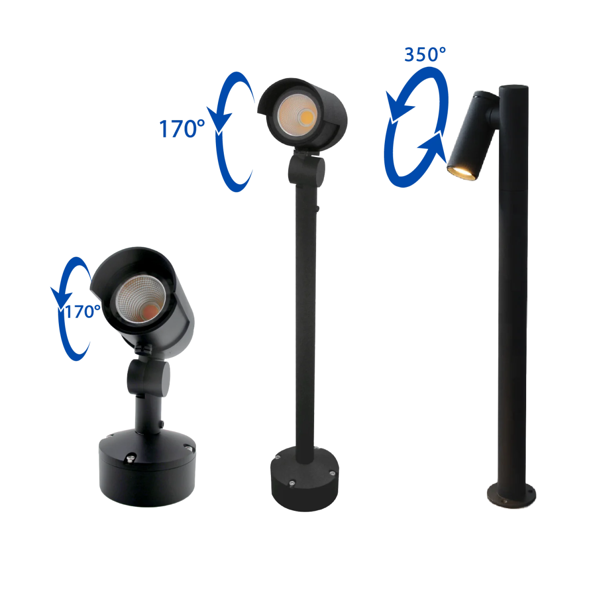LED Spike Light 15W IP65 (BR234) – Flexible Outdoor Spike & Bollard Combo Light with Rotating Joint - Ultralight