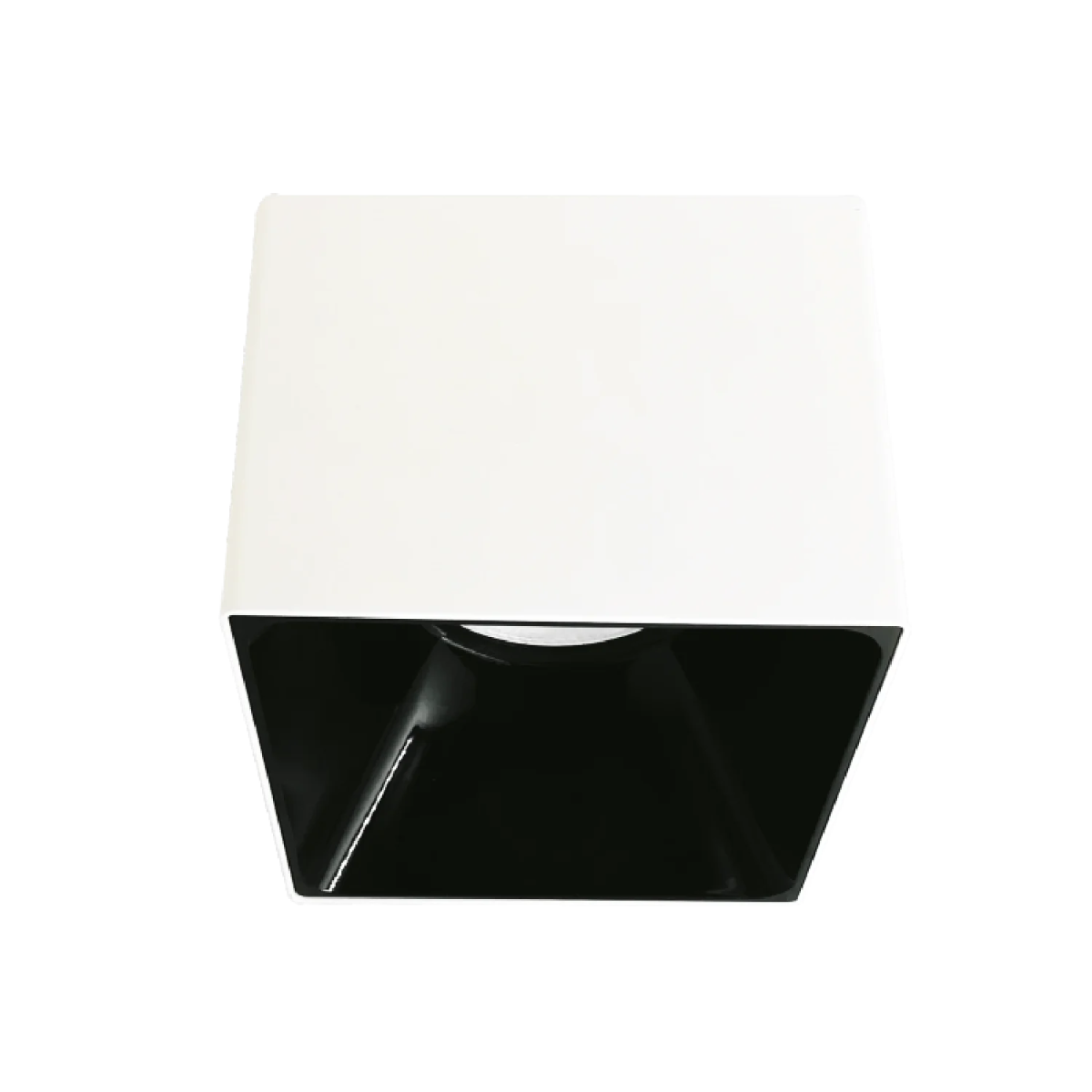 Surface-mounted square LED light with a 25° beam angle, made from high-quality aluminum.