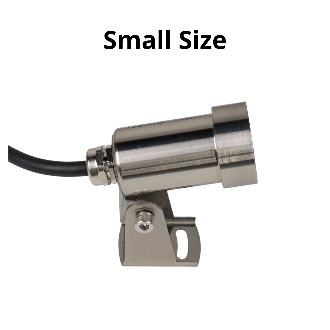 Small size metal light fixture on a white background