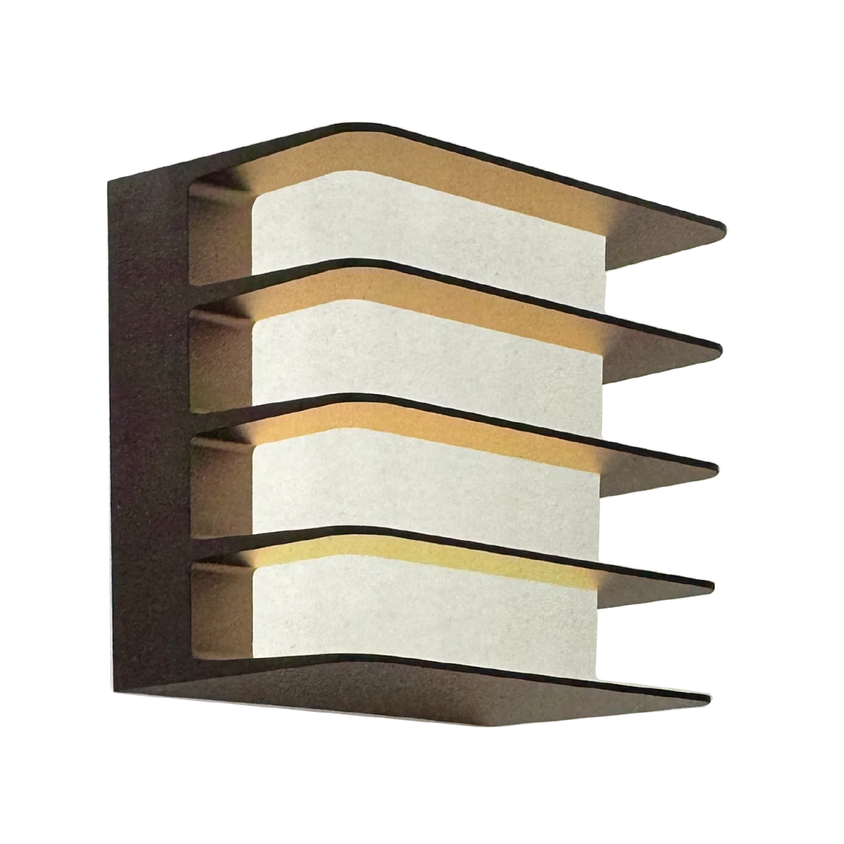 Modern wall sconce with geometric design on a white background