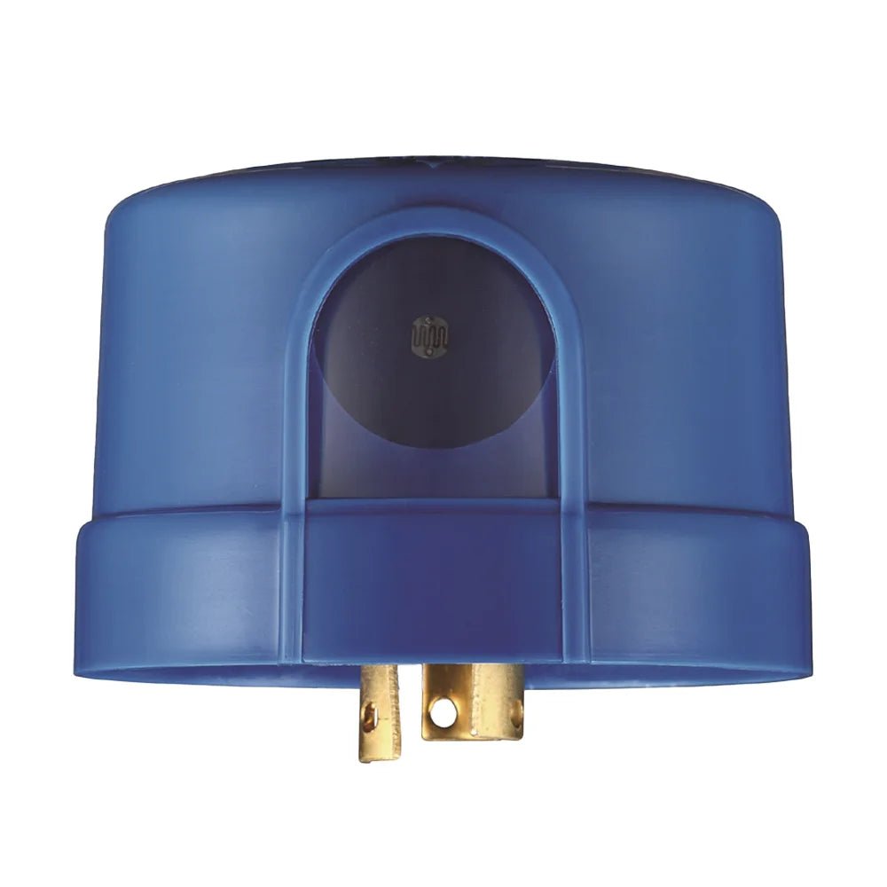 Blue electrical plug on a white background