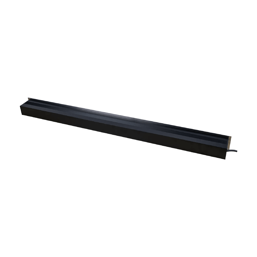 Black metal strip on a white background
