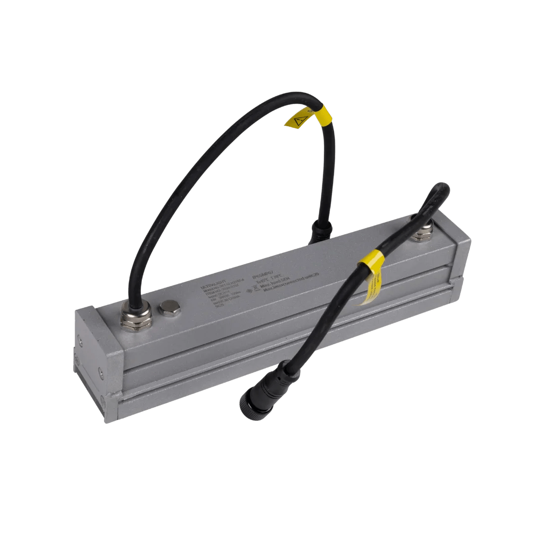 Rectangular electronic component with black wires on a transparent background