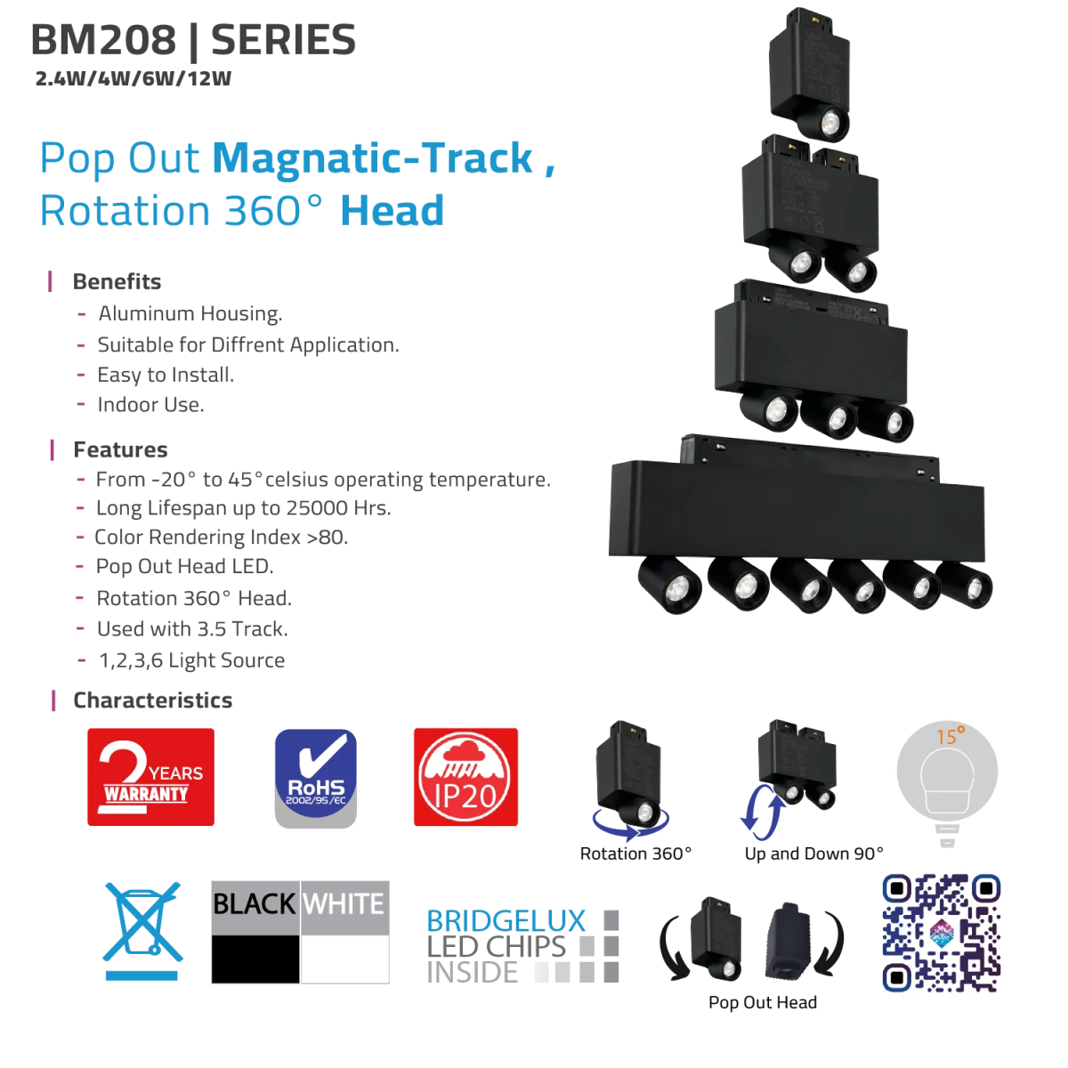 Pop Out Magnetic-Track with 360-degree rotation on a white background