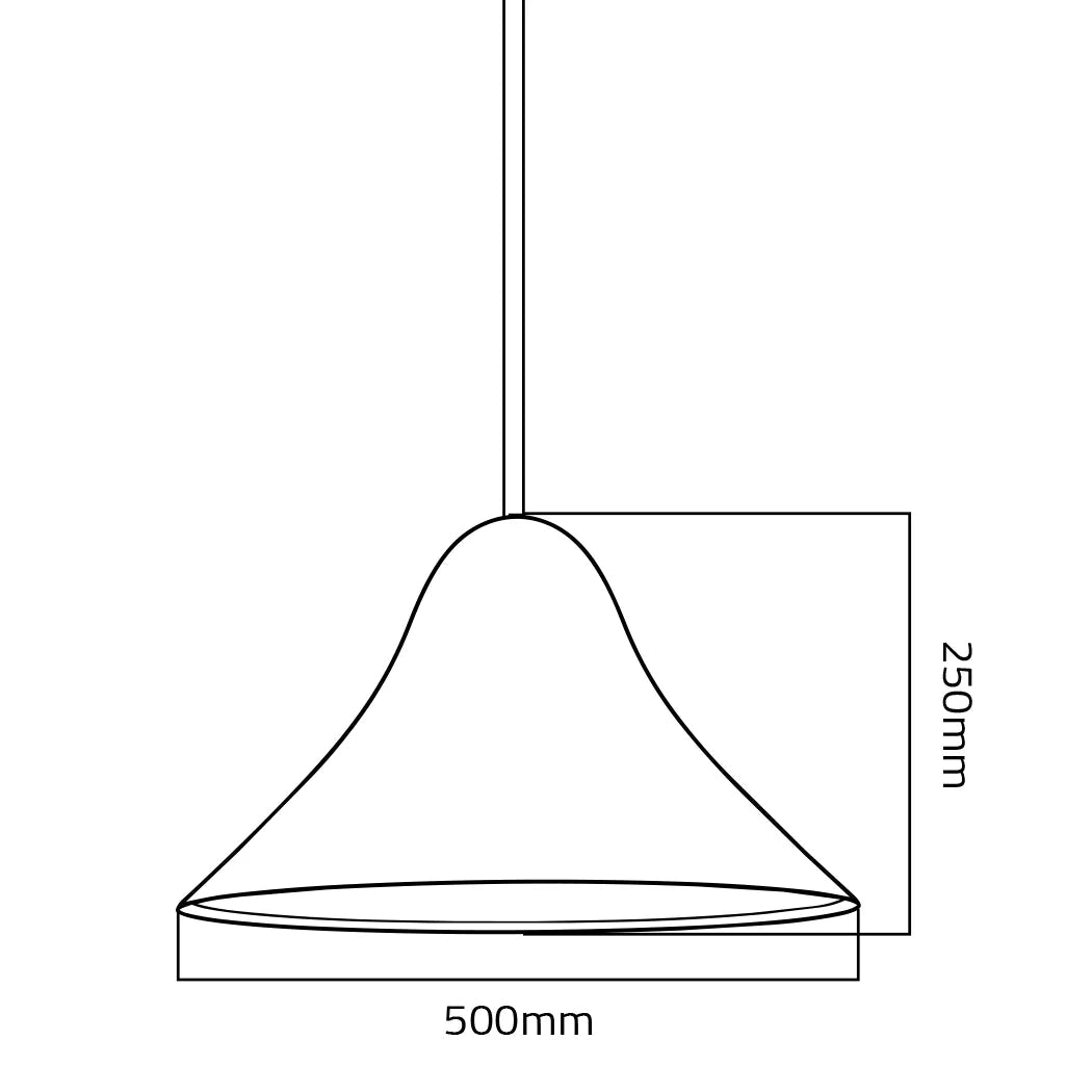 Modern High Bay Light Fixture 50 CM – Cone Shape Pendant Frame with E27 Base (Q7041)