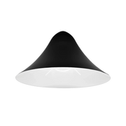 Black and white pendant light on a white background