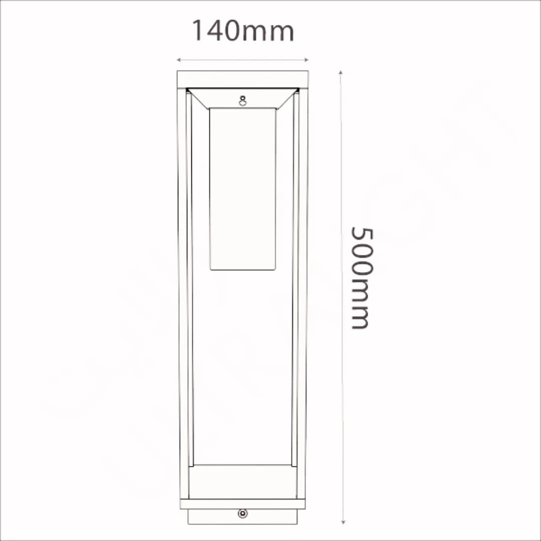 Measurement diagram of a rectangular object with dimensions labeled.