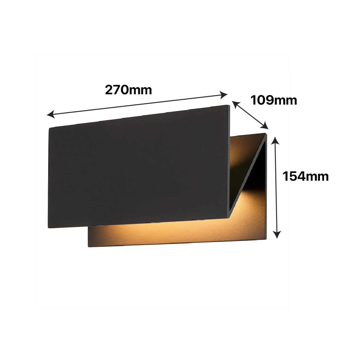 Modern LED Wall Light 14.4W (H1521) – 3000K Warm White, IP54, Black Aluminum Fixture for Entrances & Corridors