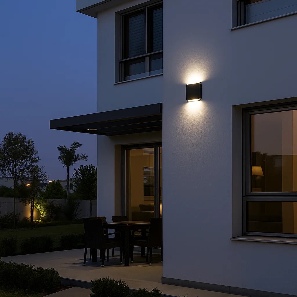 Modern Outdoor LED Wall Light (JW771A) – 8W Warm Light & IP65 Waterproof – Black & Grey