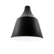 Chrome pendant light on a white background