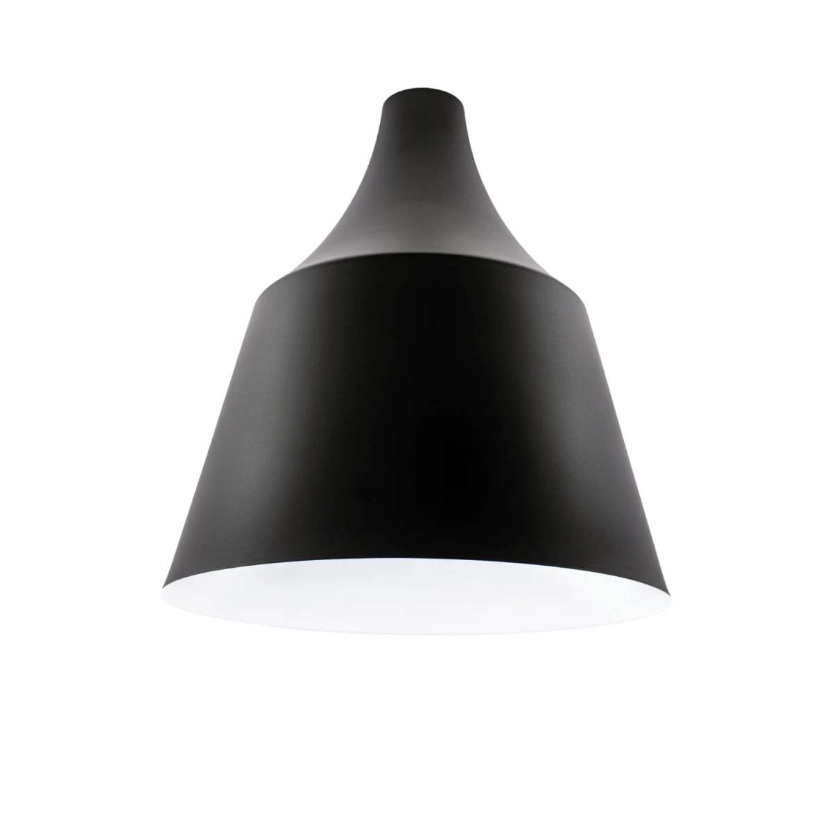 Chrome pendant light on a white background