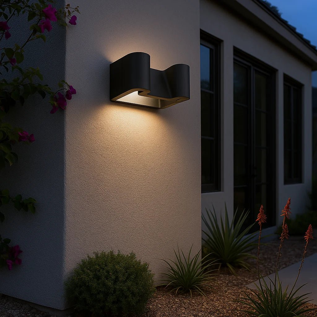 Modern Wall Outdoor Light 15W (H1111) – Graphite Aluminum & Waterproof IP54