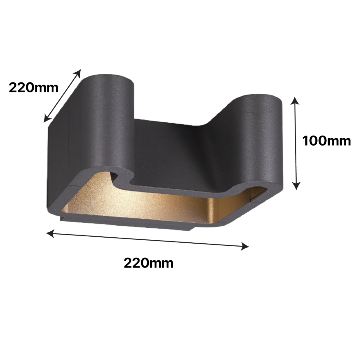 Modern Wall Outdoor Light 15W (H1111) – Graphite Aluminum & Waterproof IP54