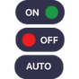 Toggle switches labeled 'ON', 'OFF', and 'AUTO' with colored indicators.