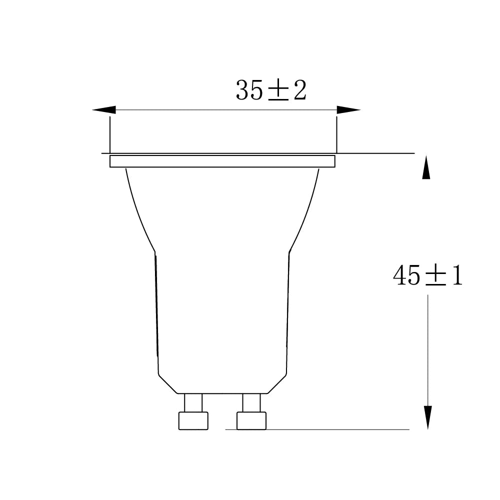 Technical drawing of a conical object with dimensions labeled