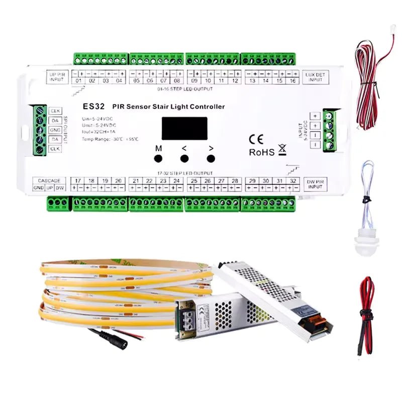 حساس لإنارة الدرج بيانو بـ 32 درجة – جهاز تحكم ذكي بالإضاءة (ES32)