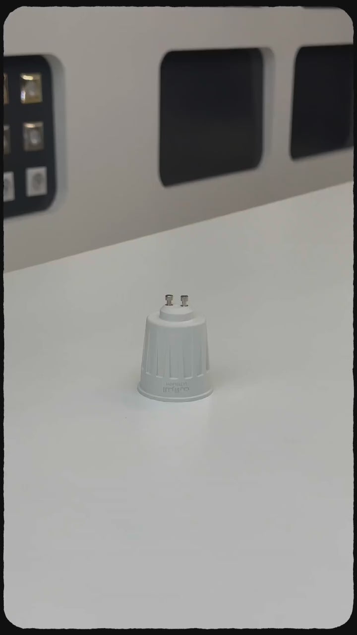 تحميل الفيديو: مقاس 7سم GU10 الترا لايت سبوت لايت مجنح بقاعدة (BA307)